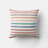 Boho Retro Stripes Muster Kinderzimmer Kissen (Rückseite)