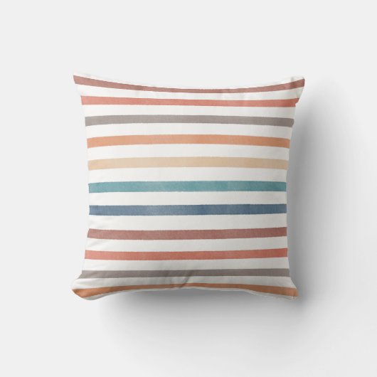 Boho Retro Stripes Muster Kinderzimmer Kissen (Vorderseite)