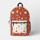 Boho Retro Summer | Monogramm Bedruckter Rucksack (Vorderseite)
