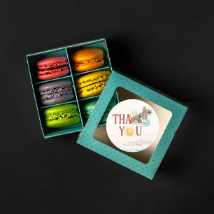 Boho Retro Summer Surf   Vielen Dank Runder Aufkleber