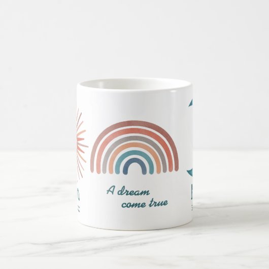 Boho Retro Sun Rainbow Moon Mama etabliert Kaffeetasse (Mittel)