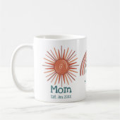 Boho Retro Sun Rainbow Moon Mama etabliert Kaffeetasse (Links)