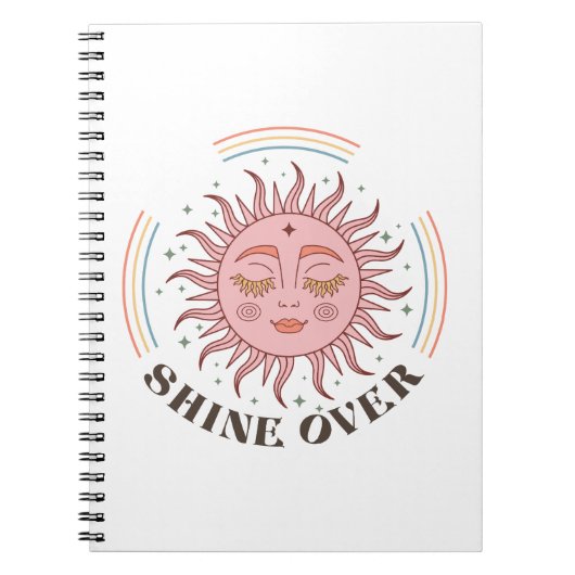 Boho Retro Sun Shine Notizblock (Vorderseite)