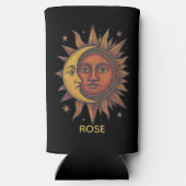 Boho Retro Sun und Moon Individuelle Name Selters Dosenkühler (Rückseite)