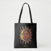 Boho Retro Sun und Moon Unisex Tasche (Vorderseite)