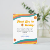 Boho Retro Sunshine Baby Dusche Danke Karte (Stehend Vorderseite)