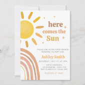 Boho Retro Sunshine Baby Dusche Einladung (Vorderseite)