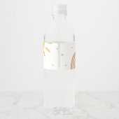 Boho Retro Sunshine Baby Dusche Wasserflaschenetikett (Rückseite)