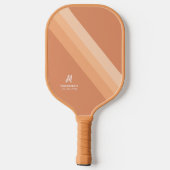 Boho Retro Tan Terracotta Mit Monogramm Pickleball Schläger (Rückseite)