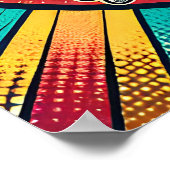 Boho Retro Taube und Friedenszeichen Poster (Ecke)