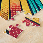 Boho Retro Taube und Friedenszeichen Puzzle (Seite)