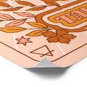 Boho Retro Taurus Zodiac Poster (Ecke)