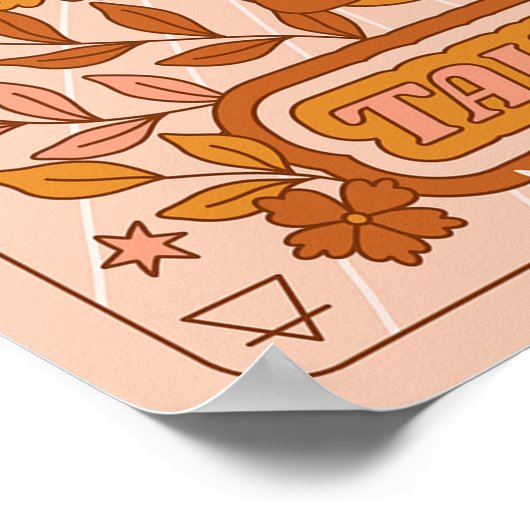 Boho Retro Taurus Zodiac Poster (Ecke)