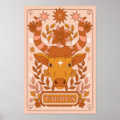 Boho Retro Taurus Zodiac Poster (Vorne)