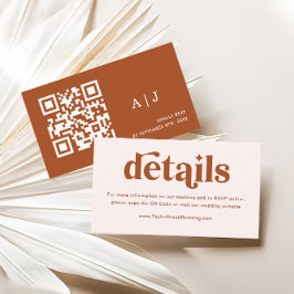 Boho Retro Terracotta Hochzeit Details Begleitkarte