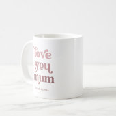 Boho Retro Text | Liebe Mama Gradient Rosa Kaffeetasse (Vorderseite Links)