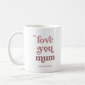 Boho Retro Text | Liebe Sie Mum Gradient Pink Kaffeetasse (Links)