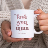 Boho Retro Text | Liebe Sie Mum Gradient Pink Kaffeetasse