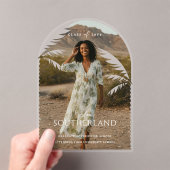 Boho Retro Tropical Palm Tree Abschluss Foto Acryleinladungen (Insitu (Handheld))