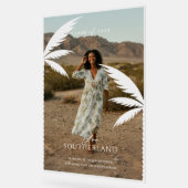 Boho Retro Tropical Palm Tree Abschluss Foto Acrylschild (Winkel)