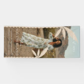 Boho Retro Tropical Palm Tree Abschluss Foto Banner (Horizontal)