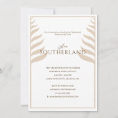 Boho Retro Tropical Palm Tree Abschluss Foto Einladung (Rückseite)