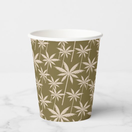 Boho Retro Tropical Palm Tree Pattern Abschluss Pappbecher (Vorderseite)