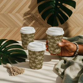 Boho Retro Tropical Palm Tree Pattern Abschluss Pappbecher