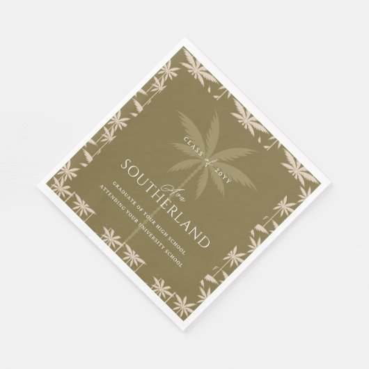 Boho Retro Tropical Palm Tree Pattern Abschluss Serviette (Ecke)