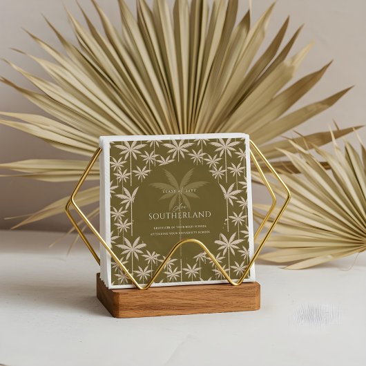 Boho Retro Tropical Palm Tree Pattern Abschluss Serviette