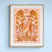 Boho Retro Virgo Zodiac Poster