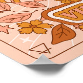 Boho Retro Virgo Zodiac Poster (Ecke)