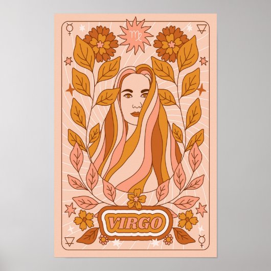Boho Retro Virgo Zodiac Poster (Vorne)