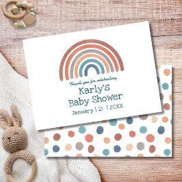 Boho Retro Watercolor Rainbow Baby Dusche Dankeskarte
