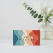 Boho Retro Wavy Stripes Minimalistisch Visitenkarte (Stehend Vorderseite)