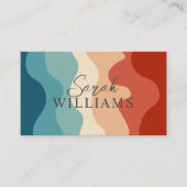 Boho Retro Wavy Stripes Minimalistisch Visitenkarte (Vorderseite)