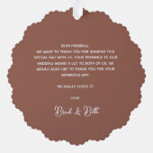 Boho Retro Wedding Vielen Dank Foto Paper Ornament Karte (Rückseite)