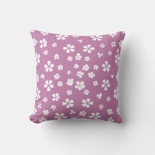Boho retro-weiße Wildblume Krokus lila Kissen
