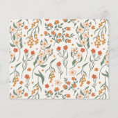 Boho Retro Wildblume Brautparty Advice Card (Rückseite)