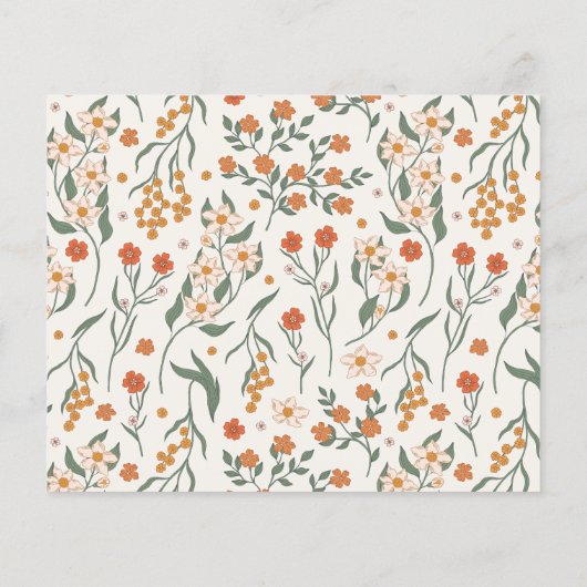 Boho Retro Wildblume Brautparty Advice Card (Rückseite)