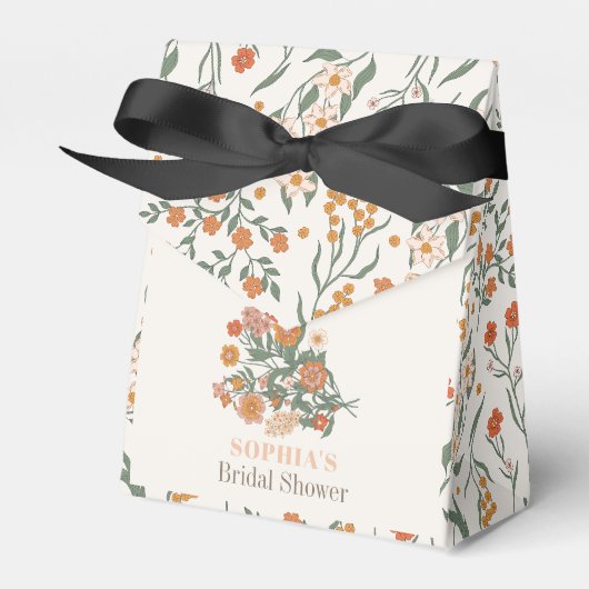 Boho Retro Wildblumen-Brautparty Geschenkschachtel (Vorderseite)
