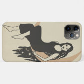 Boho retro woman sternt langen haarfreszenten Mond Case-Mate iPhone Hülle (Rückseite (Horizontal))