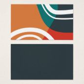 Boho Retrofarben abstrakte Linienkunst (Vorne & Hinten)