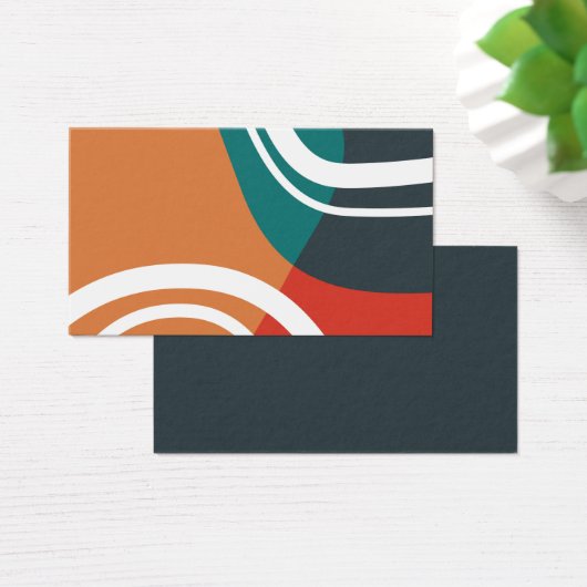 Boho Retrofarben abstrakte Linienkunst (Schreibtisch)