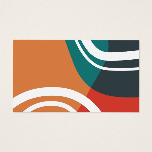 Boho Retrofarben abstrakte Linienkunst (Vorderseite)