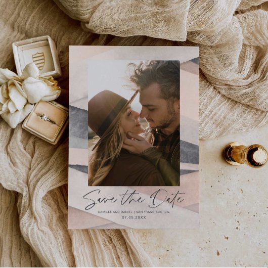 Boho Rettete bis dato Fotokarte Einladung