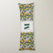 Boho Reversible Abstrakte Blumenkunst Mit Monogram Seitenschläferkissen (Rückseite (Vertikal))