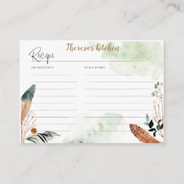 Boho Rezpe Card für Brautparty Begleitkarte