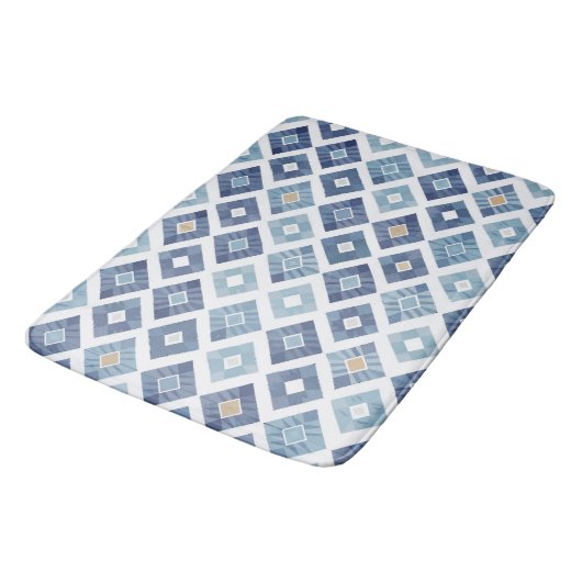 Boho Rhombus Modern Chic Badematte (Schrägansicht)
