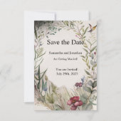BOHO Ring der Blume Save the Date Karte (Vorderseite)
